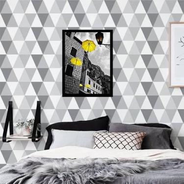 Imagem de Quadro Decorativo Fotografia Sombrinhas Amarelas - Quadros On-Line