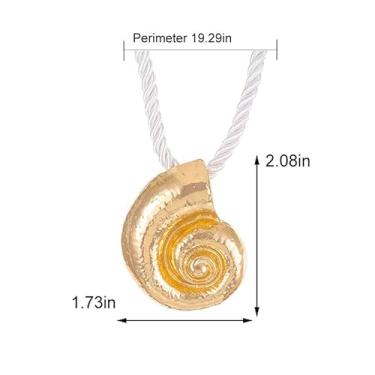 Imagem de Colar com pingente de concha de estrela do mar dourado para mulheres, joias modernas, vestidos, acessórios, oceano, praia, fantasia, joias para mulheres, presentes de amizade, presentes para mulheres