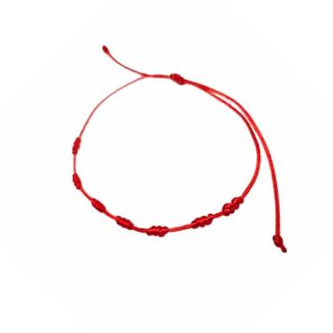 Imagem de Pulseira Vermelha De Sete 7 Nós Kabbalah Para Afastar O Mal, Tira Olho Gordo - Oferta