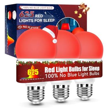 Imagem de Neporal Lâmpadas vermelhas de 625 nm para dormir 3W, 100% lâmpadas de bloqueio de luz azul para promoção de melatonina, lâmpada noturna de LED A19 equivalente a 40 W para berçário, sono, leitura