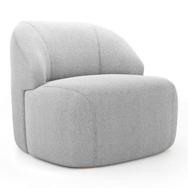 Imagem de Poltrona Decorativa Living Kaya Orgânica Bouclê Cinza Claro - Abmaza