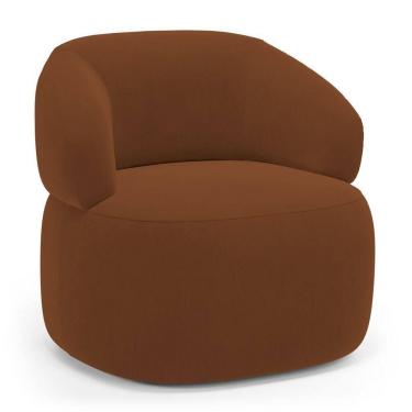 Imagem de Poltrona Orgânica Giratória Living Glee Veludo Terracota - Abmaza