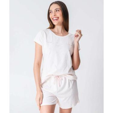 Imagem de Pijama Feminino Botonê Estampa Frase Marisa-67037, Off white, P