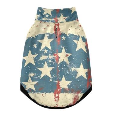 Imagem de SEHANY Casaco de cachorro com bandeira americana para cães pequenos, superquente, à prova de vento, jaqueta macia e aconchegante para animais de estimação, moletom para clima frio na neve com furo de