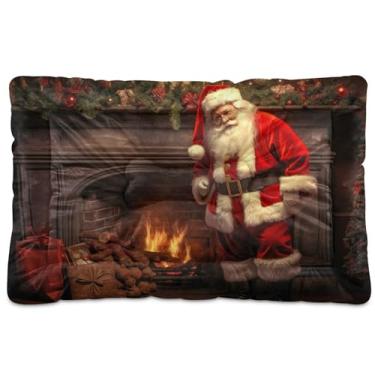 Imagem de SEHANY Cama de Natal para cães e gatos com fundo antiderrapante, cama de canil, colchão macio para animais de estimação, lavável para cães pequenos, médios e grandes, gatos, 45,7 x 61 cm