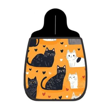 Imagem de Lixeira De Carro Organizador Lixinhocar Gatos Pretos Brancos Corações