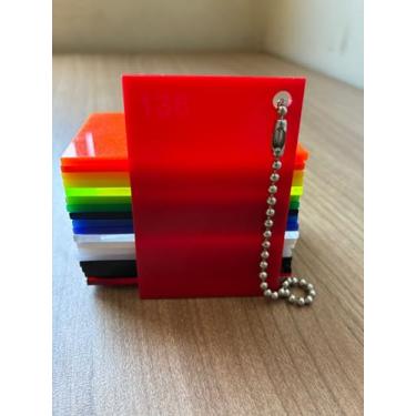 Imagem de Chapa de Acrílico Vermelho 2mm 100x100cm Placa Leitosa Premium Translucida Cast Virgem 100 por cento de Pureza | 1,0x1,0m Comunicação Visual | Dobrável | Corte a Laser | 1000x1000mm