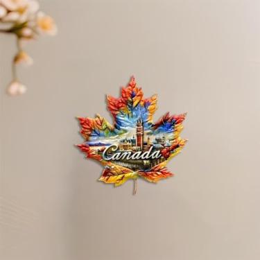 Imagem de Ímã de geladeira acrílico folha de bordo canadense, ponto de referência canadense colorido (Parliament Hill) ímã de geladeira, lembrança de viagem decoração de casa/BXT-X20