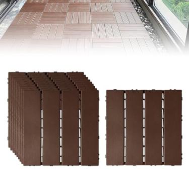 Imagem de Azulejos de deck interligados de plástico, lençóis de pátio com design de drenagem eficiente para banheiro cozinha piscina varanda varanda jardim 12 estilo G 10 peças