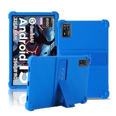 Imagem de Capa para tablet DOOGEE Tab E3+ de 12 polegadas, capa de proteção para tablet NOUKAJU Tablet, suporte ajustável, silicone macio, capa de proteção de silicone para DOOGEE Tab E3+ (azul)