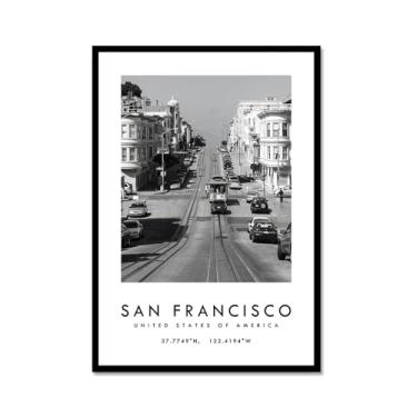 Imagem de Pôster de cidade preto e branco - impressão de viagem Roma Las Vegas Veneza Paris Sydney Amsterdam Amalfi Sanfrancisco Pintura em tela impressões de paisagem da cidade do mundo imagens de parede