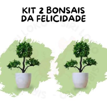 Imagem de Genérico, Kit 2 Bonsais da Felicidade Artificial – Elegância Natural para Seu Espaço Beleza sem Manutenção