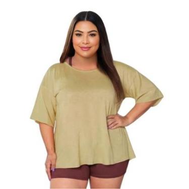 Imagem de Blusa Tule Feminina Fitness Academia Plus Size Bege-Feminino