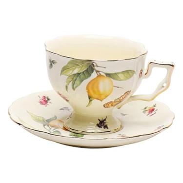 Imagem de Baoblaze Xícara de café de cerâmica com pires, ideal para latte art, chá, versátil, divertida e decorativa, perfeita para presentear em cafeterias. Ideal para