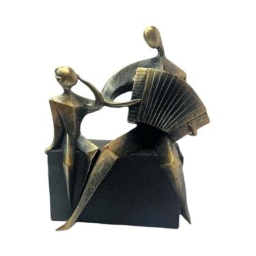 Imagem de KiBcsLic Estatueta decorativa abstrata, escultura colecionável, personagem moderno, ornamento de mesa para escritório, armário ou quarto, Bronze