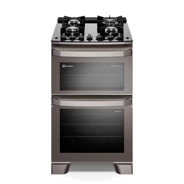 Imagem de Fogão de Piso Electrolux de 04 Bocas Experience com Duplo Forno e Mesa de Vidro Cinza - FE4DG