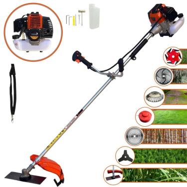 Imagem de Roçadeira Import Way IWRGM2T5X163 Com Carretel Nylon + Faca 2 Pontas + Faca 3 Pontas + Faca 6 Pontas + Faca 40 Dentes + Faca 80 Dentes + Escova de Aço