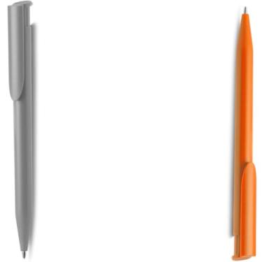 Imagem de Caneta Esferográfica Retrátil Azul, Plástico, 0.5mm, Ambidestra, 1 e 2 Unidade (Cinza e Laranja 2)