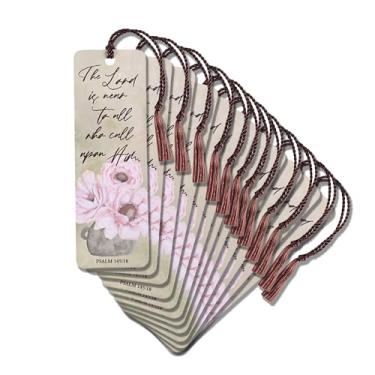 Imagem de Dicksons Marcador de livro com borla cristã inspiradora para livros, estudo bíblico, diários de 5 x 15 cm, cartolina Lord is Near, pacote com 12