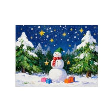 Imagem de BMZFYBS Arte de parede paisagem imagem em tela - árvore de inverno boneco de neve - impressão de pintura de decoração moderna para sala de estar quarto 50 x 65 cm 20 x 26 polegadas sem moldura