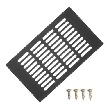 Imagem de PATIKIL Capa de ventilação de porta de 25 x 15 cm, capa de ventilação de grade de alumínio com parafusos de montagem para porta de teto de armário de guarda-roupa, preta