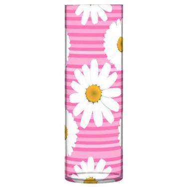 Imagem de JUZIHAI Vaso com estampa de margarida para flores, 9,9 cm x 30 cm, cilindro de plástico, moderno, vaso de flores para centro de mesa de casamento, decoração de casa