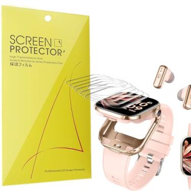 Imagem de Lamshaw Compatível com protetor de tela Desong Smart Watch, [pacote com 6] Película transparente TPU de cobertura total compatível com ATEVIX, Desong T99 Smart Watch de 2 polegadas (pacote com 6)