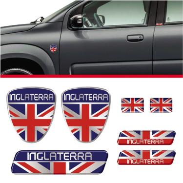 Imagem de Kit Adesivo E Emblema Inglaterra Cromado E Resinado Cromado