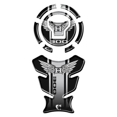 Imagem de Kit Protetor De Tanque Adesivo Moto Honda Xre 190cc 300cc 2025-26 Cinza Cinza