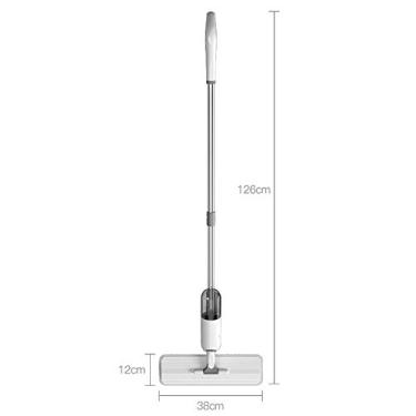 Imagem de Mopa com pulverizador para limpeza de pisos plana pulverização água Panos microfibra Ferramenta madeira cerâmica e azule