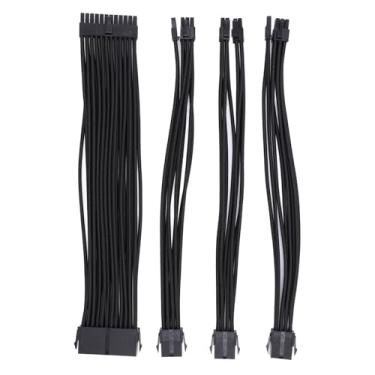 Imagem de Generic Extensão da Fonte de Alimentação do PC, Silicone Macio Flexível Chapeado Estanho do Cabo de Extensão PC da Entrega de Energia Estável para a Casa (Preto)