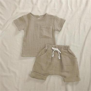 Imagem de Conjunto De Roupa De Algodão Para Bebê Menina E Menino, 2 Peças, Macac