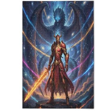 Imagem de Quebra-cabeça adulto guerreiro colorido legal 1000 peças presentes engraçados para amantes de quebra-cabeças, cenário decorativo arte animal, 1000 peças, 75 x 50 cm