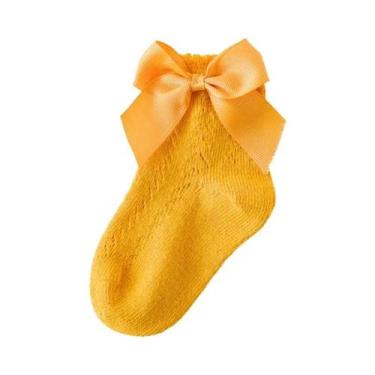 Imagem de Meias Respiráveis para Bebês Recém-nascidos, Com Laços, Fofas, Vazadas