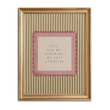 Imagem de Arte de parede de berçário infantil vintage pôster de decoração de parede You Are My Sunshine impressões em tela listrada neutra decoração de quarto infantil pôster de quarto de menina e menino