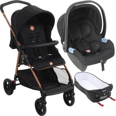 Imagem de Carrinho de Bebe com Bebe Conforto e Moises Burigotto Lui Cobre