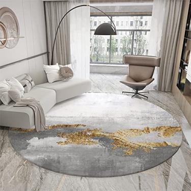 Imagem de Tapete redondo com textura de mármore para quarto, lavável, sala de estar, tapete redondo, decoração de casa, tapete antiderrapante, tapetes circulares, B, diâmetro 80 cm/2,6 pés