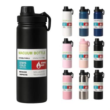 Imagem de Garrafa Térmica Inox 800 ml Parede Dupla – Mantém Bebida Gelada 24h ou Quente 8h, Tampa Antivazamento, Squeeze para Academia, Trabalho e Viagem (Preto)