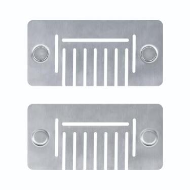 Imagem de Porta de graxa traseira para chapa Blackstone, impede que os alimentos caiam na caixa de gordura traseira e compatível com todos os acessórios de chapa Blackstone (pacote com 2)