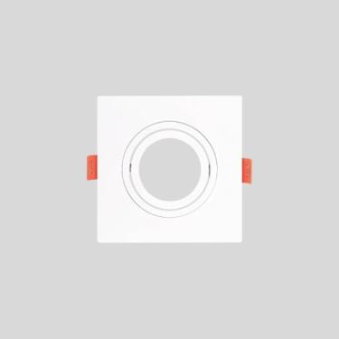 Imagem de Spot de Embutir Quadrado Branco MR11 Mini Dicroica GU10 Direcionável Plano 7,5cm