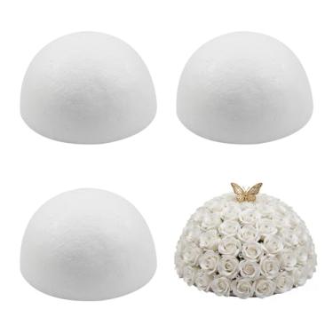 Imagem de Cheardia Pacote com 4 bolas de meia espuma, grandes bolas redondas de isopor para fazer arte floral, decorações de festas de fim de ano, projetos de artesanato doméstico DIY, 19 cm - branco