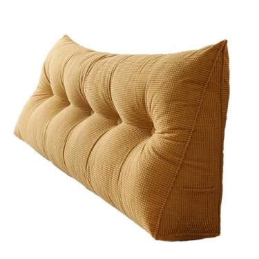 Imagem de CYTJHMD Travesseiros grandes de cunha para cabeceira, descanso triangular, almofada de leitura, apoio lombar, encosto de cintura, reforço de posicionamento macio para sofá-cama, amarelo a, 180 x 50 x