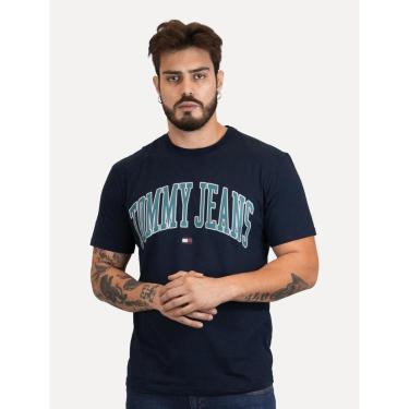 Imagem de Camiseta Tommy Jeans Masculina Regular Varsity Arc Azul Marinho-Masculino