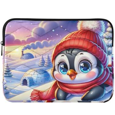 Imagem de Capa protetora para laptop com desenho fofo pinguim, capa para notebook universal, 13 polegadas, capa para laptop de 14 polegadas