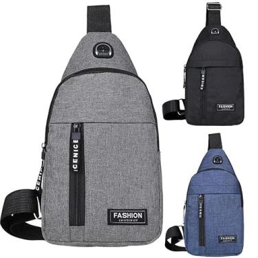 Imagem de Bolsa Mochila De Peito Tiracolo Pochete Bolsa Impermeável Transversal Masculina (Cinza)