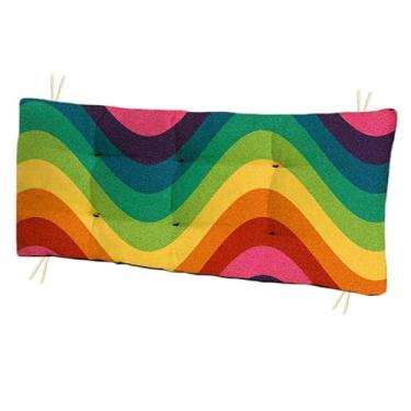 Imagem de Almofada Futon Grande 110x35 cm Estampada para Banco e Cadeira Almofada Decorativa Moderna para Sala Varanda e Jardim (ArcoIris)
