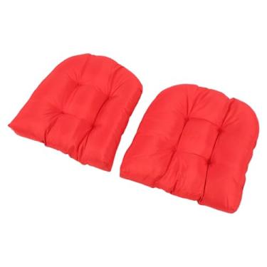 Imagem de GOWENIC Conjunto de Almofadas para Assento Externo, Almofadas Tufadas para Móveis de Pátio para sofá de Vime, Cadeiras para Todos Os Climas, 18,9 X 18,9 pol. (Vermelho)