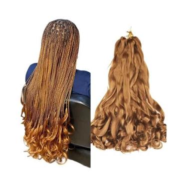 Imagem de Extensões De Cabelo Sintético Ombre Cacheado Francês Com Ondas Soltas 