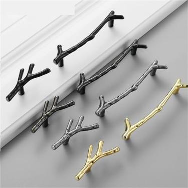 Imagem de Puxador minimalista para ramo de armário de vinho, gaveta, guarda-roupa, maçaneta, móveis, ferragens, puxadores 1 peça (ouro 6274-128 mm)