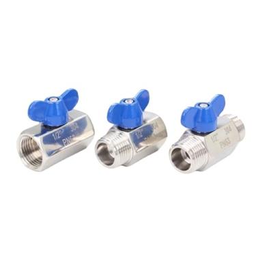 Imagem de 1/20.3 cm 1/10.2 cm 3/20.3 cm 1/5.1 cm 3/10.2 cm 2.5 cm BSP fêmea macho 304 aço inoxidável MIni Shut Off válvula de esfera com alça borboleta sanitária Homebrew (3l4 BSP fêmea)